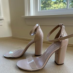 Call It Spring vegan nude ankle strap high heels sandals